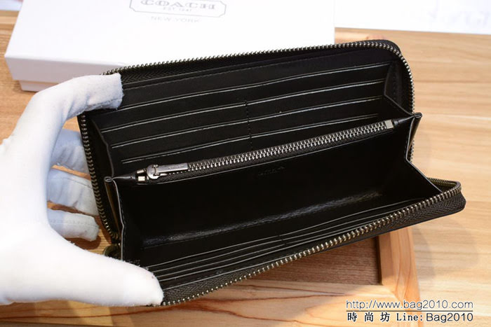 COACH蔻馳 F58109 coach最新款拼色 男士長款錢包 錢夾  Chz1376